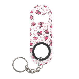 romantic pattern keychain bottle opener