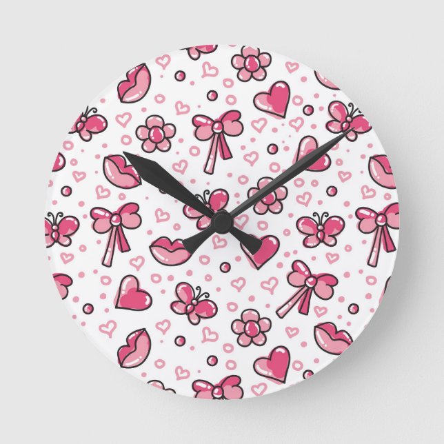 romantic pattern round clock (Front)