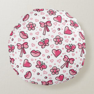 romantic pattern round pillow