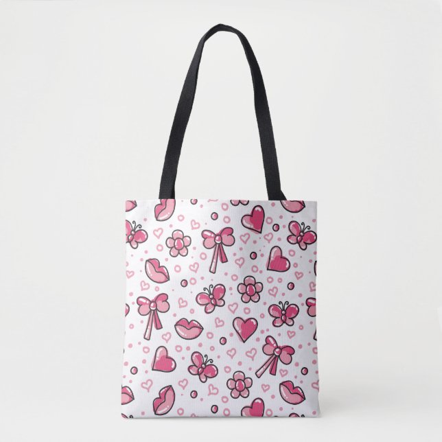 romantic pattern tote bag (Front)