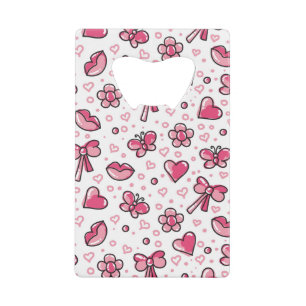 romantic pattern wallet bottle opener
