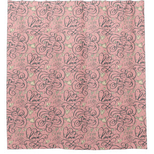 Romantic Pattern with Hearts and Birds