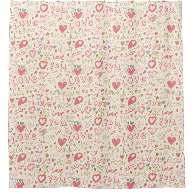Romantic Pattern with Hearts and Lips (Front)
