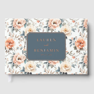 Romantic Peach Floral Guest Book
