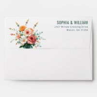 Romantic Peach Floral Illustration