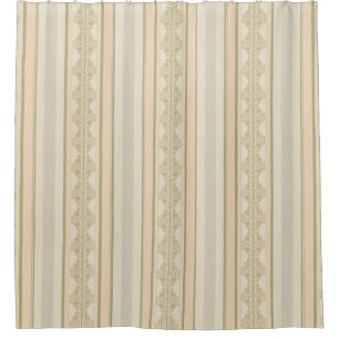 Romantic Peach Grey Beige Cottagecore Stripe