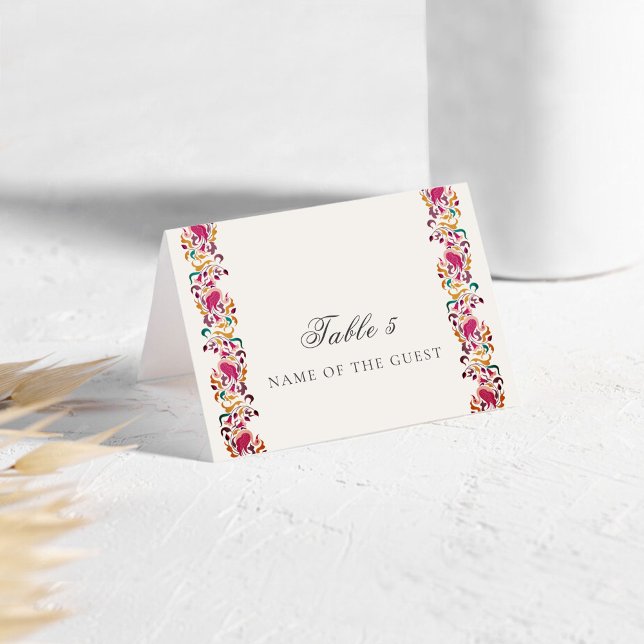 Romantic Pearl Swan Floral Wedding Place Card (Creator Uploaded)