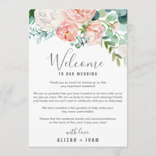 Romantic Peonies Welcome Letter & Itinerary Program