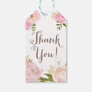Romantic Peony Flower Thank You Gift Tags