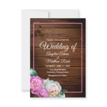 Romantic Peony Flowers Wooden Formal Wedding