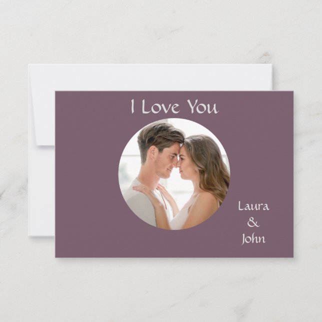 Romantic Personalized Couple Photo with Names Card (Front)