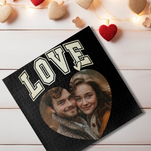 Romantic Personalized Photo Valentines Jigsaw Puzzle