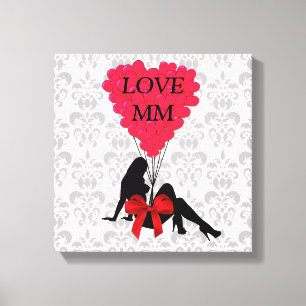 Romantic personalized Valentines Canvas Print