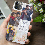 Romantic Photo Collage Loving Life with You White Case-Mate iPhone Case<br><div class="desc">Romantic photo Phone case for iphone 11 pro max and many other models, personalized with 4 of your favourite photos. The wording reads "loving life with you" in elegant script and playful uppercase typography. The photo template is set up ready for you to add your photos, working clockwise from top...</div>