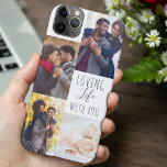 Romantic Photo Collage Loving Life with You White iPhone 11 Pro Max Case<br><div class="desc">Romantic photo Phone case for iphone 11 pro max and many other models, personalized with 4 of your favourite photos. The wording reads "loving life with you" in elegant script and playful uppercase typography. The photo template is set up ready for you to add your photos, working clockwise from top...</div>