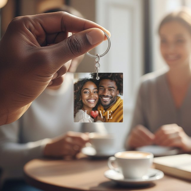 Romantic Photo LOVE Heart White Accessory Keychain (Creator Uploaded)
