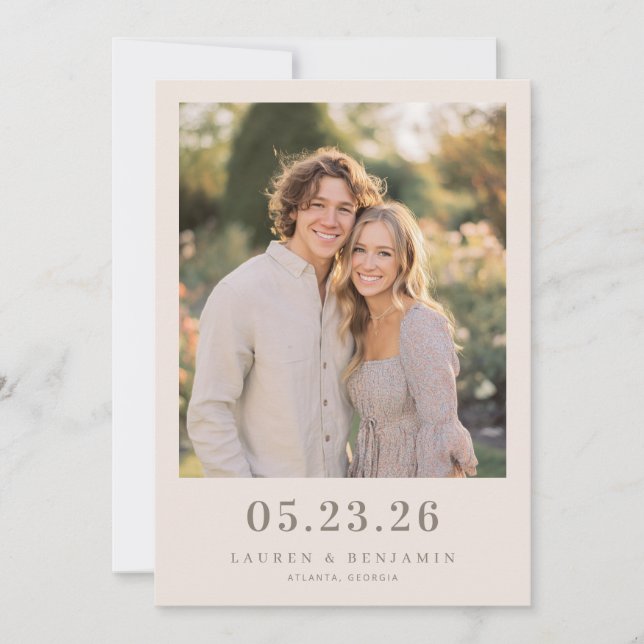 Romantic Photo Save The Date (Front)