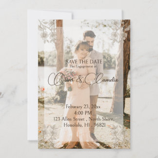 Romantic Photo Save The Date Engagement/Wedding