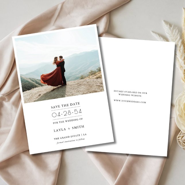 Romantic Photo Typography Budget Modern Wedding Save The Date (Creator Uploaded)
