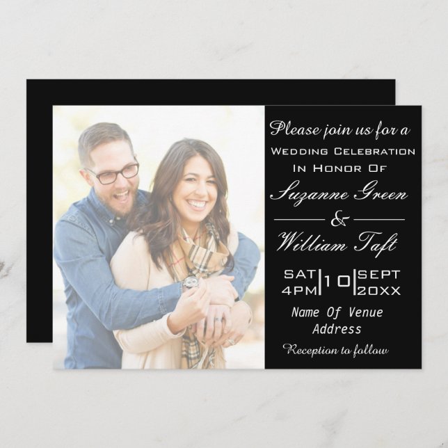 Romantic Photo Wedding Invitation (Front/Back)
