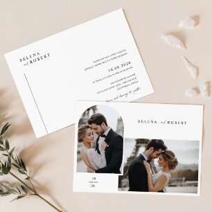 Romantic Photo Wedding Invite   Modern Minimalist