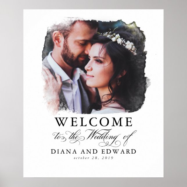 Romantic Photo Wedding Welcome Sign (Front)