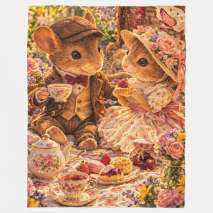 Romantic Picnic Couple Gift Cozy Tea Date Fleece Blanket