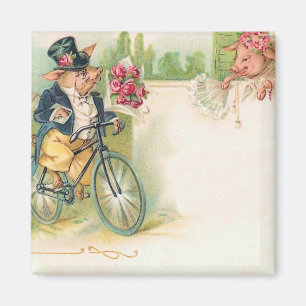 Romantic Pigs Magnet