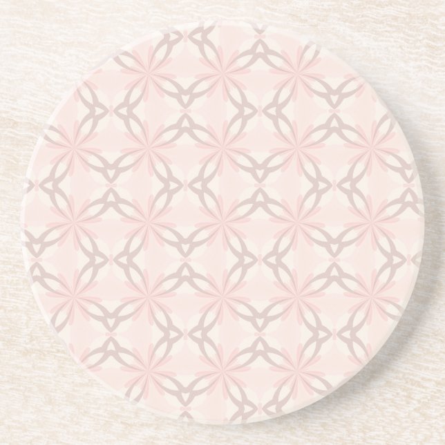 Romantic Pink and Grey Flowers Coaster (Front)