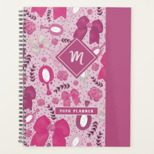 Romantic Pink Bows and Roses Planner