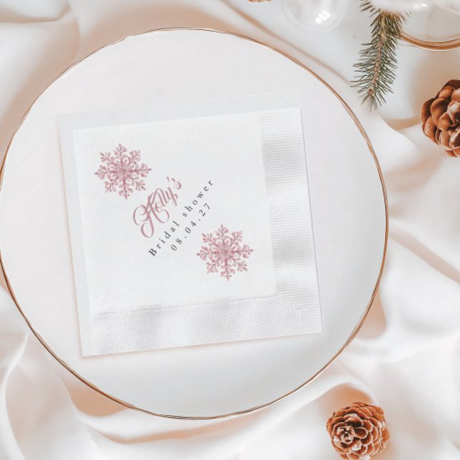 Romantic Pink Christmas Bridal Shower Napkin (Creator Uploaded)
