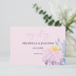 Romantic Pink Dahlia Watercolor Art Enclosure Card