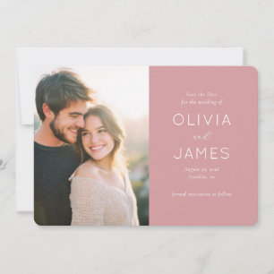 Romantic Pink Elegant Portrait Save The Date