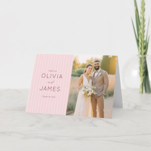 Romantic Pink Elegante Photo Thank You Card