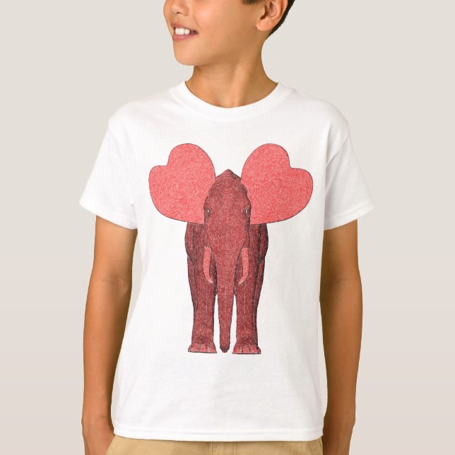 Romantic Pink Elephant T-Shirt (Front)