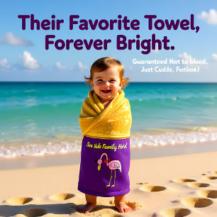 Romantic Pink Flamingos with gold foil purple Bath Towel Set