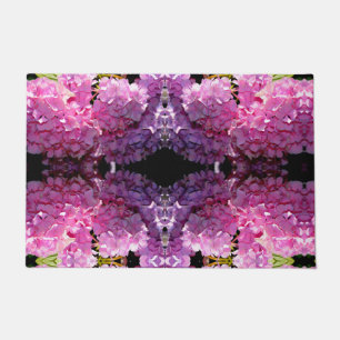 Romantic pink floral elegant hydrangeas  doormat