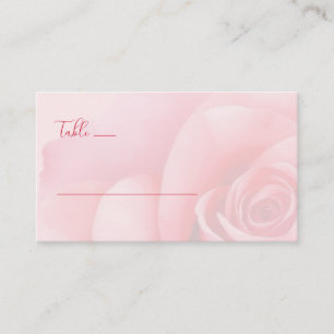 Romantic Pink Floral Rose Place Card