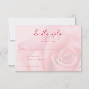 Romantic Pink Floral RSVP Card