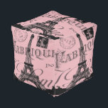romantic pink french vintage paris eiffel tower pouf<br><div class="desc">romantic pink french vintage eiffel tower paris home accessories. Destination wedding gifts.</div>