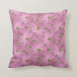 Romantic Pink Geranium Flower on any Colour Throw Pillow