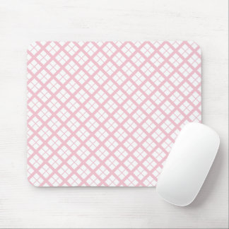 Romantic Pink Gingham Desk Mouse Pad