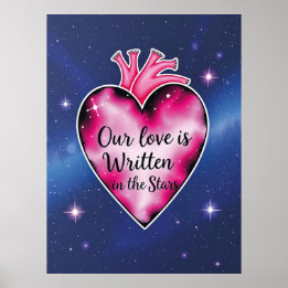 Romantic Pink Heart Love Art Print