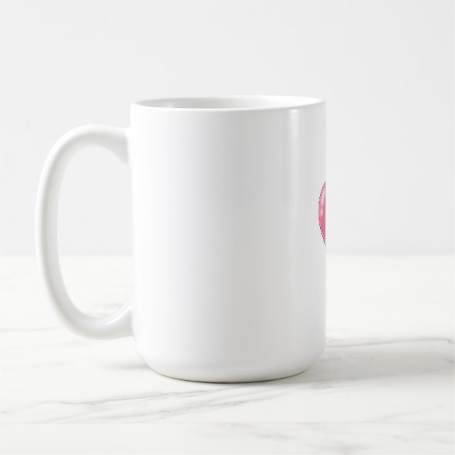 Romantic Pink Hearts Design Coffee Mug (Left)