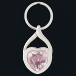 Romantic Pink Hearts Love Custom Photo Keychain<br><div class="desc">Pink heart frame for your favourite mushy couples photo.</div>