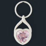 Romantic Pink Hearts Love Custom Photo Keychain<br><div class="desc">Pink heart frame for your favourite mushy couples photo.</div>