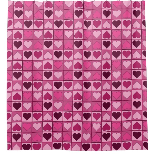 Romantic Pink Hearts Up and Down (Front)