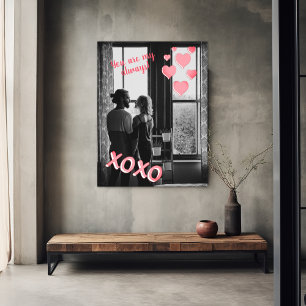 Romantic Pink Hearts XOXO Photo Valentine Poster