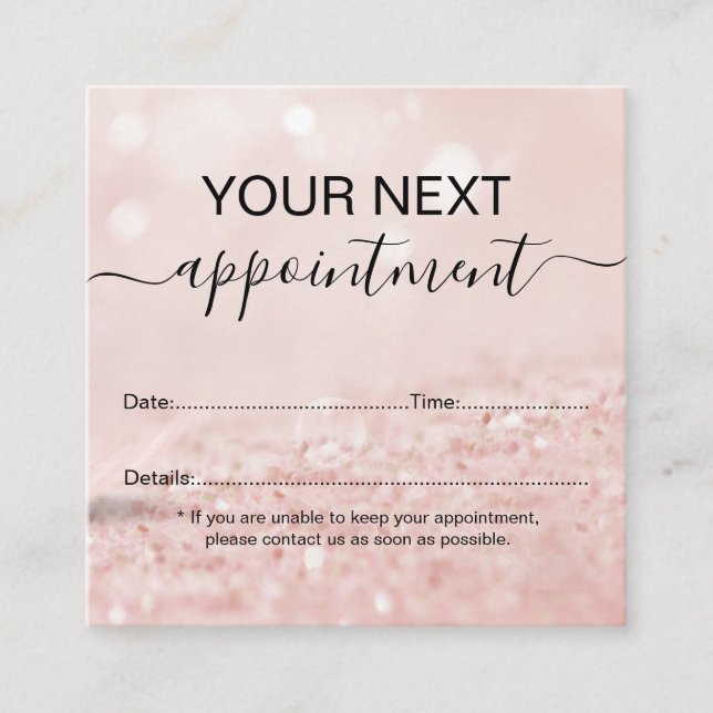 Romantic pink light effect glitter  appointment ca (Front)