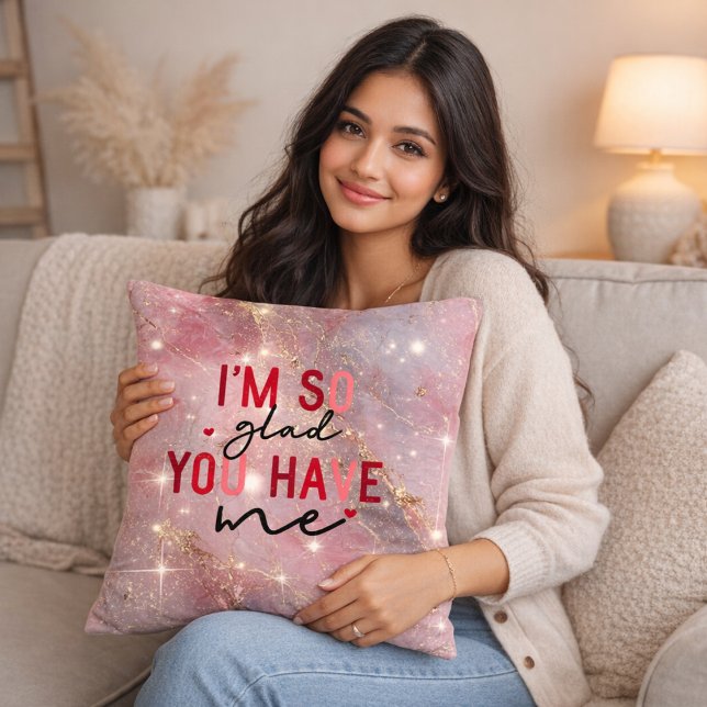 Romantic Pink Marble Throw Pillow (Creator Uploaded)